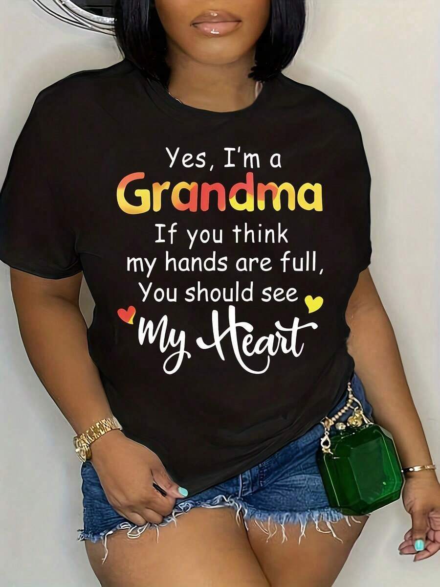 Women's Casual T-Shirt With Letter Print, Modern And Fashionable - Urban Vintage Style, Unisex, Loose Fit, Cotton, Short Sleeves And Round Neck. Soft - 黑色 - 查看 1