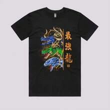 Camisetas de Anime Trio Dragon con Estampados, Ideales para Uso Casual, Vacaciones, Ropa Urbana, a la Moda para Adolescentes en Verano. Camisetas a juego para toda la familia Y2k Camiseta Verano Camisa De - Negro - Ver 7