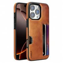 Dompet/Casing Ponsel Kulit PU Vintage Cocok untuk iPhone - Coklat - View 12