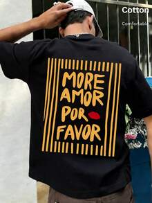 New Summer Style, Streetwear Y2K Loose Fit Unisex T-Shirt. Simple, Gentle, And Love-Themed Print. Fun, Casual, Fashionable, And Versatile. Perfect For Everyday Wear, Vacations, Parties, Beaches, Sports, And Carnivals. - màu đen - Xem 7