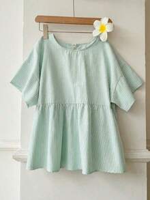 Camisa de mujer tejida a rayas verdes - Verde - Ver 6