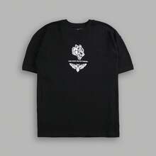 DARC Wolf Head American Fitness Strength T-Shirt, Printed Short Sleeve, Summer Casual Versatile Top For Men And Women - T251037黑色 - 查看 5