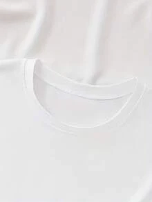 Plus Size - Plus Size - Fashionable Short Sleeve Crew Neck Printed T-Shirt, Plus Size Women's Clothing, Women's Clothing - 白色 - 查看 4