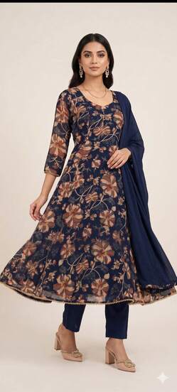  Estationeryhouse Rayon Printed Suit With Trouser And Dupatta Casual