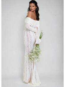 Women Maxi Dresses - White - View 3