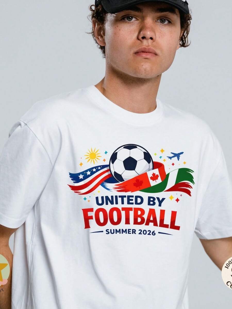 United By Football Jersey, 2026 World Cup Jersey, 2026 Summer Football Jersey, USA Canada Mexico Jersey, Gift For Football Fans, Football Graphic Jersey - 黑色 - 查看 1