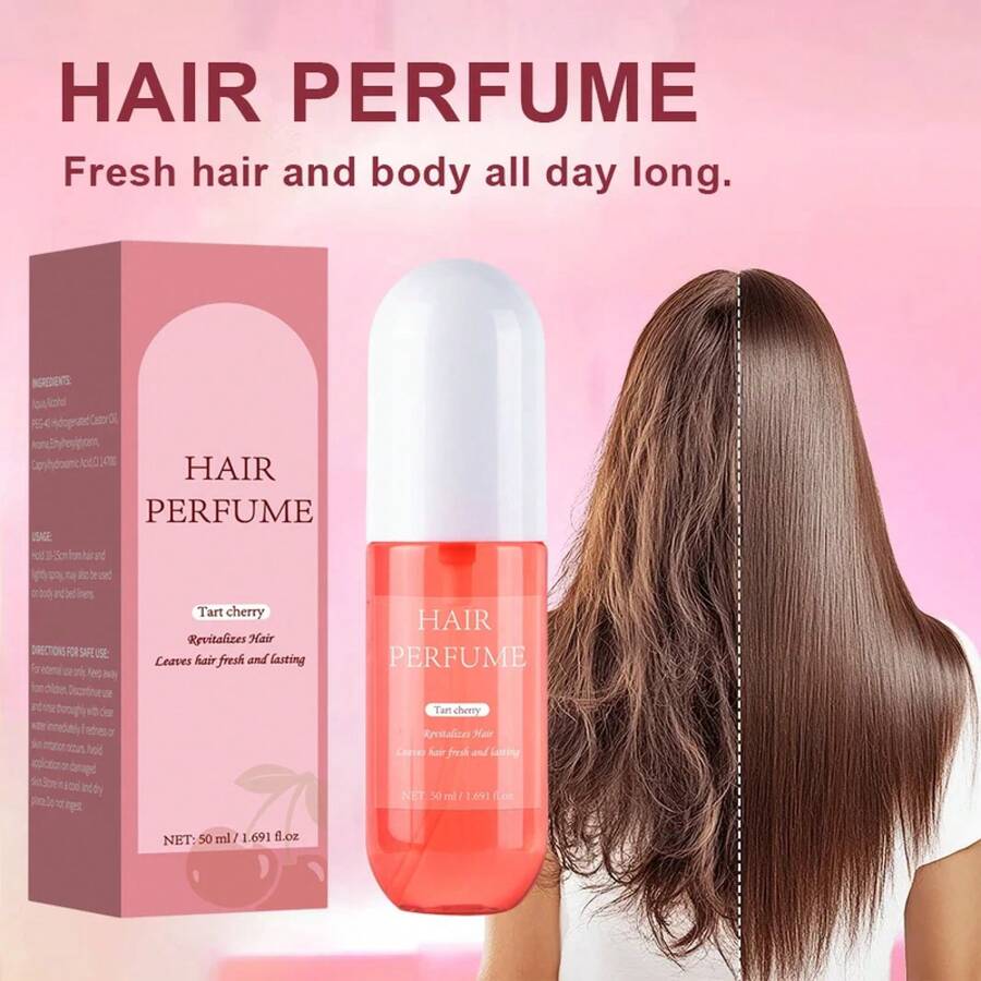 Perfume para el cabello de cereza para mujer, 50ML, Eau de Parfum, refresca el cabello, cuerpo y almohadas, niebla corporal, fragancia de larga duración, Spray corporal - 1 unidad - Ver 1