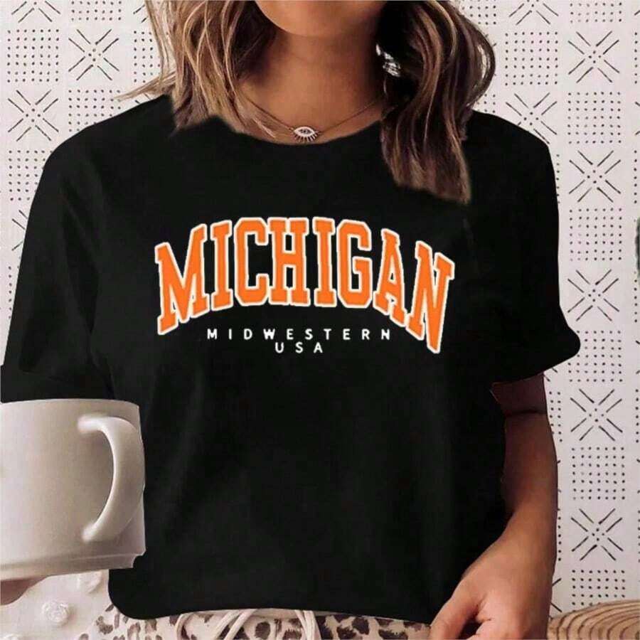 COOL SUMMER Women's Cartoon Fish Print T-Shirt, Soft Cotton, Short Sleeve, Vintage Style, Unisex, Loose Fit, Cotton, Round Neck, Casual Street Style, Blouses For Women, Women's T-Shirts, Casual Blouses For Ladies. - 黑色 3 - 查看 1