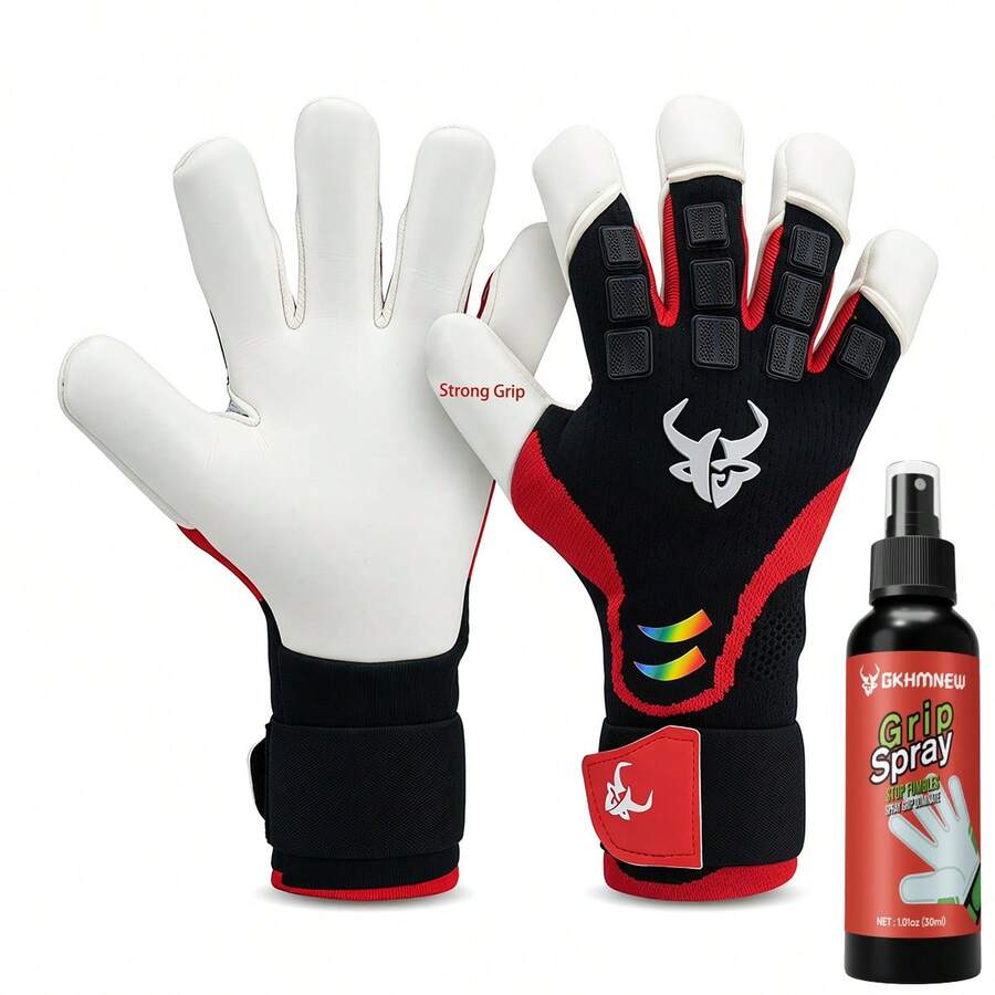 GKHMNEW Youth & Adult Goalkeeper Gloves, Enhanced Latex Palm Grip, Breathable Knit Fabric, Suitable For Match & Training - Multicolor - View 1