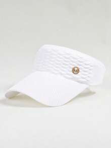 1/2pcs Girls' Solid Color Elastic Sports Sun Hat, Quick-Dry Wide Brim Sun Hat Suitable For Sports, Camping, Cycling, Outdoor Daily Wear - Pleated Hollow Hat - View 21