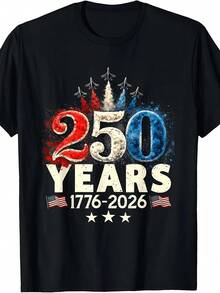 250 Years Of America: Celebrating The 250th Anniversary Of American Independence On July 4, 2026. Unisex Breathable T-Shirt, Available In Spring And Summer Sizes S-XXXL - 黑色 - 查看 6