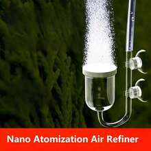1個奈米霧化氧氣擴散器與靜音氣泡石充氣泵，無需電源/電池，奈米氣泡保持水質清澈，安裝簡單，設計緊湊，結構耐用，透明壓克力/塑料材質，適用於水族箱和魚缸，奈米氣泡圖案，水族充氣泵，魚缸充氣系統，高效淨化器，適用於淡水和鹹水魚缸 - 多色 - 查看 4
