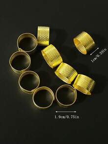 10pcs/Set Metal Finger Thimbles, Anti-Slip Dotted Design, Adjustable Diameter, Comfortable Fit For Daily Use, Suitable For Sewing, Embroidery, Crafting - Thimble - View 11