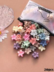 Conjunto de 10/20/30 presilhas de cabelo retrô em tons suaves com flores de margarida. Acessórios de cabelo florais pequenos e coloridos, ideais para rabo de cavalo, maquiagem diária, apresentações de palco e atividades ao ar livre. Acompanha elegante bolsa para guardar as presilhas. Presilhas de cabelo casuais para o verão. - Multicolorido - Ver 9