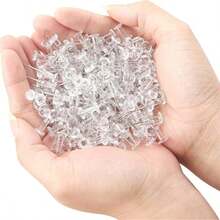 100 Pcs Basics Push Pins Tacks, Steel Point, Clear Plastic Head, For Cork Board, Bulletin Board, Maps, Photos, Posters, And Craft Projects - A - View 4