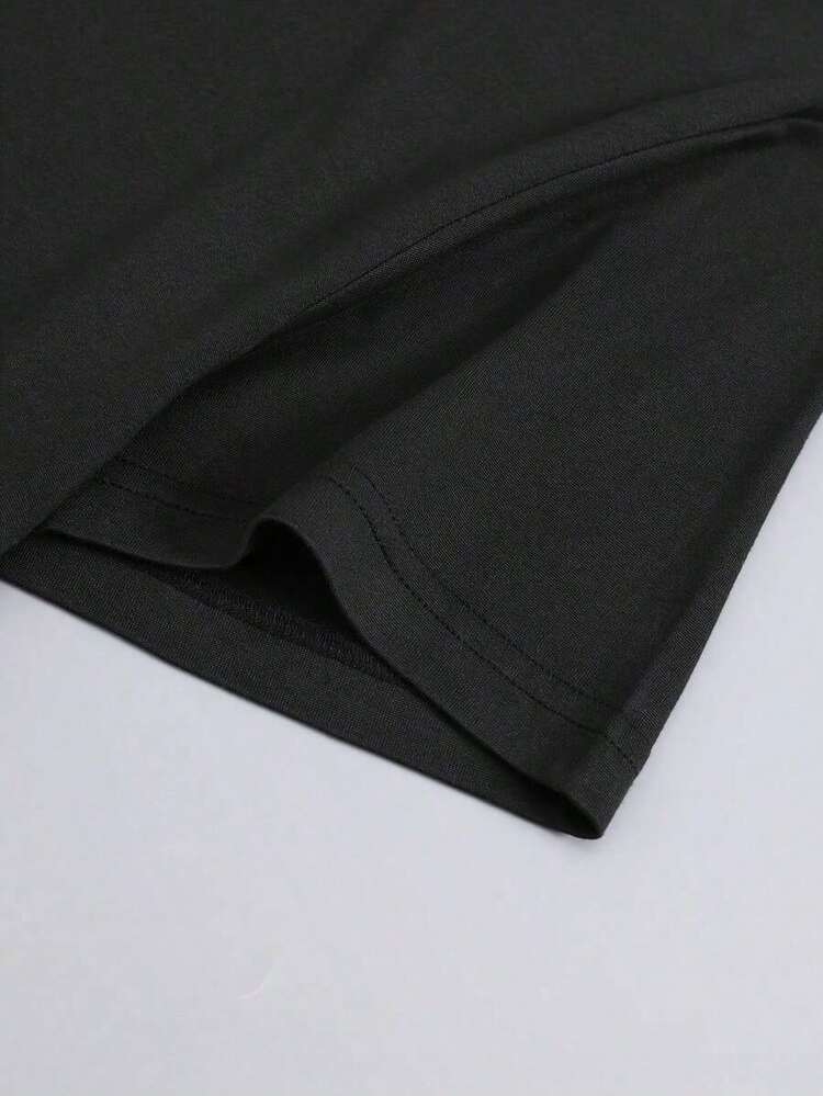 Camiseta deportiva casual, de manga corta y transpirableComfortable, versatile short-sleeved top. - Negro - Añade 7