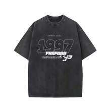 1pc camiseta unisex de corte holgado, cuello redondo y manga corta con efecto desgastado, diseñada por un artista al estilo Y2K, hecha de 1pc00% algodón (220g). Este estilo casual y versátil es perfecto para la moda urbana, el uso diario, campamentos, conciertos y eventos de hip-hop, rock y rap, y presenta un estampado de estrellas. Es una opción ideal. - Negro - Ver 1
