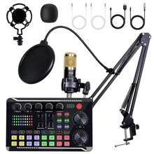 Studio Recording Kit Microphone Set Music Podcast Equipment Mixer Condenser Home,Studio Recording Kit Podcast Music Mixer Equipment Condenser Microphone Set - màu đen - Xem 2