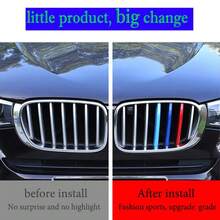 Nâng cấp chiếc xe của bạn với lưới tản nhiệt kiểu xe đua - Bộ 3 lưới tản nhiệt ABS cho BMW 3 Series E90 E91 2009-2012, 12 thanh - B - Xem 2