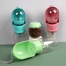 Botella de agua portátil para mascotas con contenedor de comida 3 en 1, tazón plegable para perros pequeños, gatos, cachorros, Yorkshire, Chihuahua, accesorios de viaje - Multicolor - Ver 10