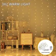 1pc 100/200/300 LED Outdoor Garden Curtain Fairy String Lights, Waterfall LED Light, Battery Box Powered 8 Lighting Modes,Indoor Outdoor Decor For Bedroom, Patio, Gazebo, Fence, Railing, Wedding, Party, Christmas Wall & Holiday Home Ornaments - Multicolor - View 15
