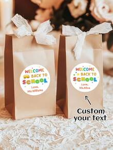 Personalized Back To School Stickers, Welcome Back Labels, First Day Of School Sticker Labels, Party Favor Labels, School Day Teacher File Folder Labels School Supplies - Multicolor - View 1