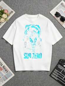 White T-Shirt With A Striking "Sub-Zero" Print Inspired By Iconic Video Game Characters. Perfect For Retro Gaming Enthusiasts And A Great Addition To Any Casual Wardrobe. A Short-Sleeved T-Shirt Suitable For Lounging At Home, Everyday Wear, Parties, And Travel-Ideal As A Gift For Friends Or Family. - 白色 - 查看 5