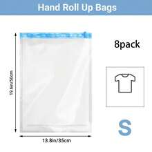 Travel Essential Rollup Vacuum Storage Bags, Waterproof & Moisture-Proof Clothes & Luggage Compression Bags - View 8