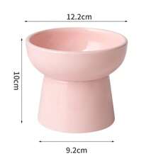 1 bát ăn cho mèo bằng gốm sứ cỡ lớn, cao 12,5 cm, thiết kế nông giúp bảo vệ ria mép, không chứa chì và cadmium, cao 10 cm, thích hợp cho mèo ăn. - nhiều màu - Xem 12