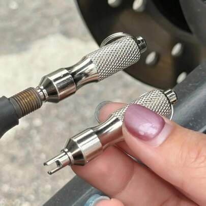 Universal Tire Repair Screwdriver Stainless Steel Antirust Tyre Valve Core Remover Tool With Key Ring Tire Valve Wrench