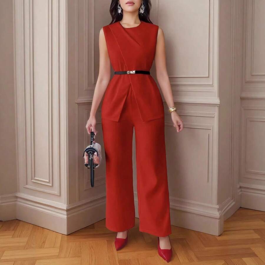 Women Two-Piece Outfits - Red - View 1