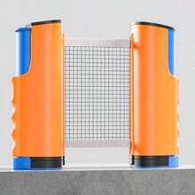 Juego de tenis de mesa portátil todo en uno: montaje rápido, incluye raquetas, pelotas y red retráctil, adecuado para recreación interior/exterior, color de red aleatorio - Negro - Ver 11