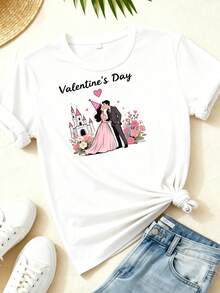 Camiseta de manga corta negra y blanca de las mujeres - suave transpirable relado - línea suelta usta cuello redondo casual blusa de verano, lavable en la máquina - versátil para el hogar vies S - perfecto día de San Valentín y regalo de Pascua, pareja coincidente - Blanco - Ver 2