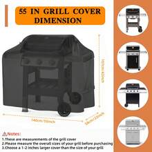 Outdoor Grill Cover With Side Handles And Adjustable Design, Fully Waterproof, Dustproof, And UV-Resistant. Suitable For Char-Broil And Grill Brand Gas Grills. Made Of 420D Oxford Cloth, Available In Black And Gray Colors. - View 15