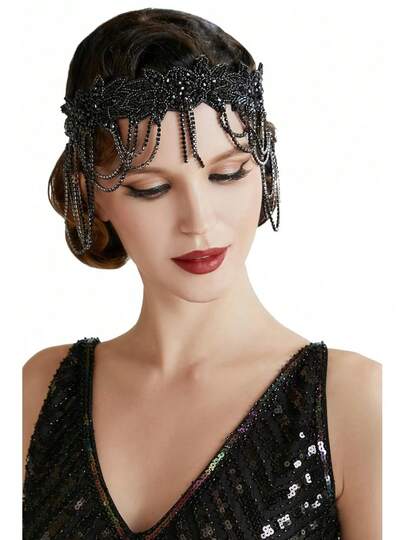 BABEYOND 1920s Flapper Headpiece Roaring 20s Headband Great Gatsby Headband Chain Women Vintage Hair Accessory