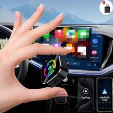 2026 无线 CarPlay 和 Android Auto 转换器 - USB/Type-C 即插即用转换器，有线转无线，适用于 iOS 10+ 和 Android 系统，低延迟高速稳定连接，5V USB 供电，简约时尚设计，通勤和智能手机用户可靠的车载连接配件 - Q1A - 查看 3