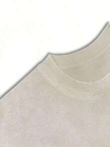 ropa de mujer 1 pieza/100% Algodón Puro, Camiseta de manga corta con cuello redondo para mujer, lavada con efecto retro, estampado circular abstracto con elementos oceánicos, adecuada para el verano. 2026 camisas de mujer - Albaricoque - Ver 4