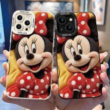 Disney Minnie Mouse Phone Case, Polka Dot Bow Protective Cover. Compatible With IPhone 17, 16, 15, 14, 13, 12, 11 Pro Series And Galaxy S22, S23, S24, S25 Models, Featuring A Close-Up Of Minnie In Plush Texture With Her Iconic Red Polka Dot Bow, Set Against A Yellow Puffy Background, Perfect For Stylish Disney Fans, Ideal For Birthdays, Holidays, Anniversaries, Graduation Gifts, Or Any Special Occasion To Surprise Family, Friends, Classmates, And Loved Ones. - trắng - Xem 3