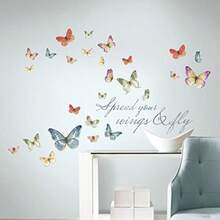 Lisa Audit Butterfly Quote Peel and Stick Wall Decals - azul morado verde - Ver 4