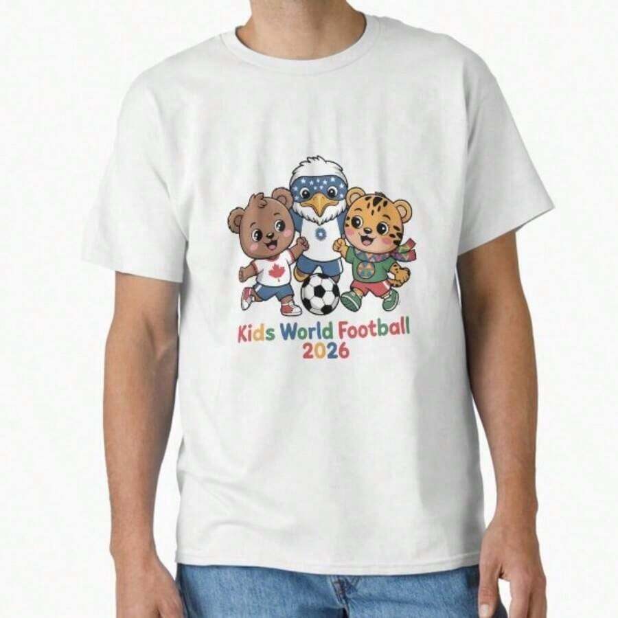 Camiseta Clásica con Gráfico de la Pasión y la Unidad del Fútbol – Mundial Tres Países - Canadá, EE. UU., México - Blanco 3 - Ver 1