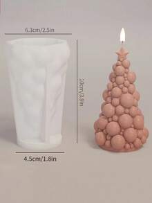 1 buah Cetakan Lilin Silikon Pohon Gelembung Baru, Dekorasi Liburan Cetakan Lilin Aromaterapi Pohon Gelembung Buatan Tangan - A-putih - View 2