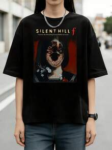 Silent Hill F Shirt Horror Video Game Tee, Soft Cotton - Black - View 6