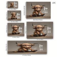 1pc Highland Cow Drinking Coffee Pattern Printed Coffee Bar Mat, Stove Mat, Drainage Mat, Silicone Drainage Mat For Coffee Machine, Rubber Drainage Mat, Super Absorbent And Wear-Resistant Dish Drying Mat, For Countertop, Restaurant, Kitchen, Patio Table Decor, Household Kitchen Supplies, Countertop Decorative Mat - Multicolor - View 15