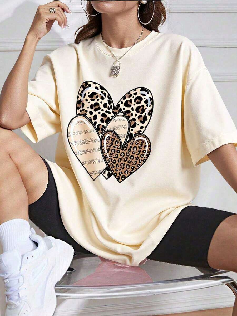 GiftLetras Casual Polyester T-Shirt Office Home Sport Soft - Beis - View 1