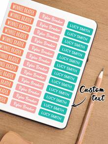 Customized Name Stickers, Waterproof Removable Stickers With Customizable Text, Suitable For Water Bottles, Luggage, Decoration, Personalized Name Labels, Colorful Minimalist Waterproof Adhesive, Luggage Decoration Stickers, Customized Text Stickers, Customizable Names, Waterproof And Wear-Resistant Adhesive, Multi-Purpose Decorative Labels. - Multicolor - View 6