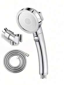 1 Juego de ducha de mano de alta presión con interruptor de pausa y 3 modos de rociado, desmontable para ducha de camping, soporte ajustable y manguera, adecuado para accesorios y suministros de baño, solo para uso en la ducha o bañera - astilla-1pc - Ver 14