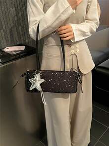 Bolso de hombro con decoración de estrella de moda para mujeres - Negro - Ver 3