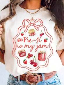 Cotton T-Shirt For Preschool Teachers, Pre-K Teacher T-Shirt, Preschool Teacher T-Shirt, Back To School T-Shirt, "It's My Passion" T-Shirt. - 白色 2 - 查看 1