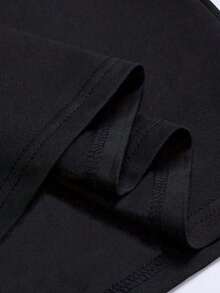 Camiseta de manga corta con estampado de letras, de moda, casual y estilo callejero, perfecta para usar en primavera y verano. - Negro - Ver 6
