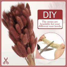 30~240pcs 17 Inch Khaki Artificial Rabbit Tail Grass Stems, Home Decor Artificial Rabbit Tail Grass, Suitable For Bohemian Floral Arrangements, DIY Crafts, Home Kitchen And Wedding Decor, Christmas Decor, Christmas Thanksgiving Decor, DIY Wreath Decor - Brown - View 5